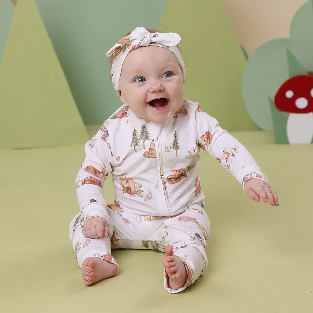 Snuggle Hunny Kids Snuggle Hunny Bears Organic Snugglesuit Convertible Romper