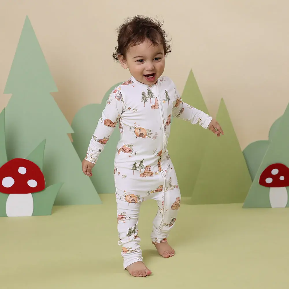 Snuggle Hunny Kids Snuggle Hunny Bears Organic Snugglesuit Convertible Romper