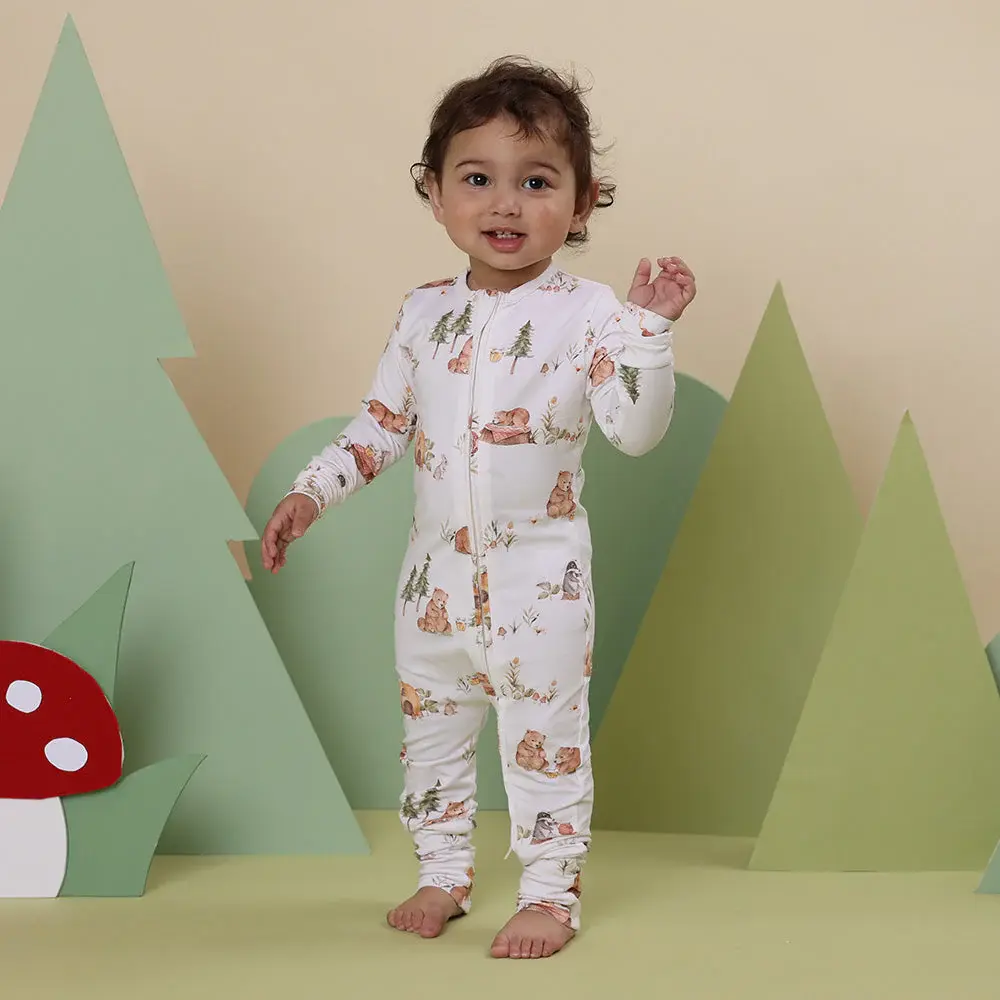 Snuggle Hunny Kids Snuggle Hunny Bears Organic Snugglesuit Convertible Romper