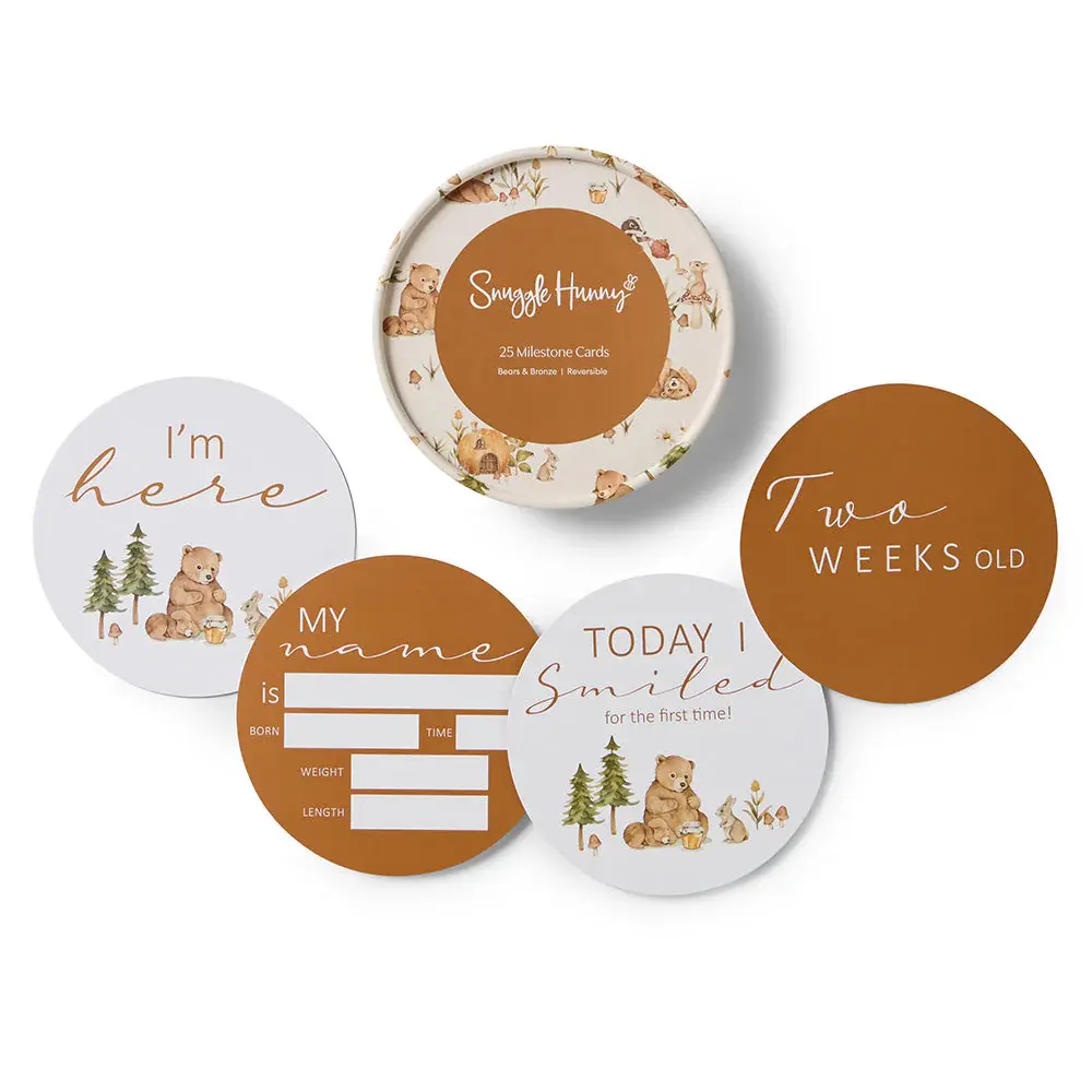 Snuggle Hunny Kids Snuggle Hunny Bears & Bronze Reversible Milestone Cards