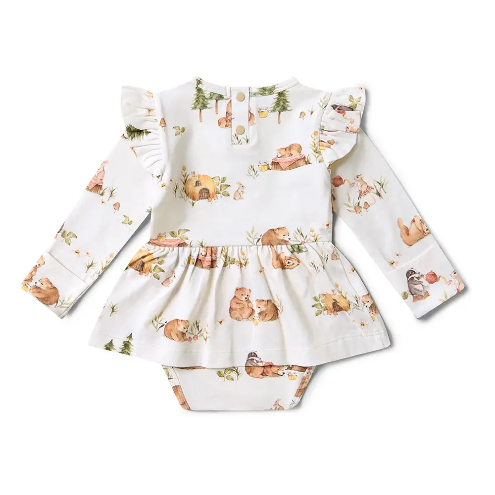 Snuggle Hunny Kids Snuggle Hunny Bears Long Sleeve Organic Dress