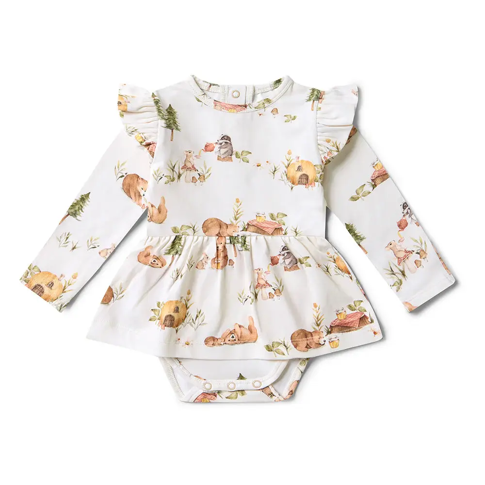 Snuggle Hunny Kids Snuggle Hunny Bears Long Sleeve Organic Dress