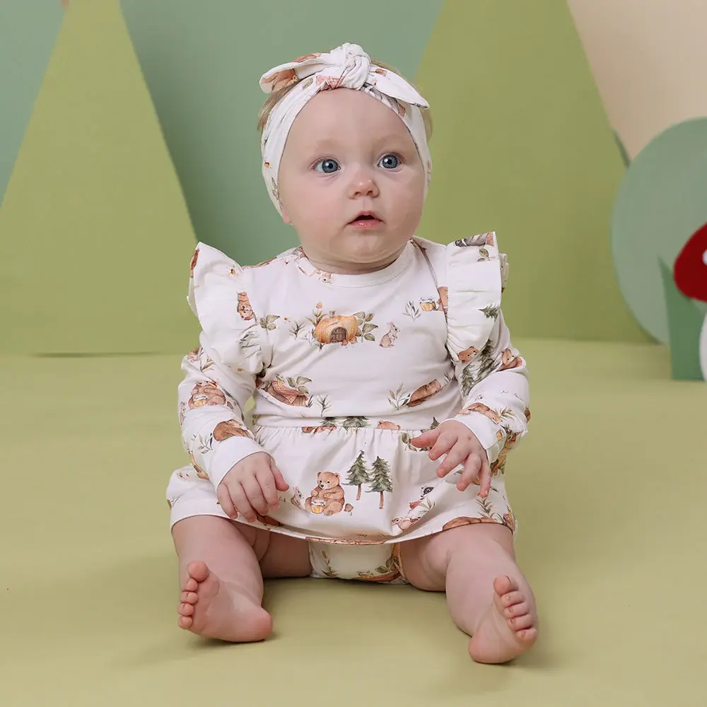 Snuggle Hunny Kids Snuggle Hunny Bears Long Sleeve Organic Dress