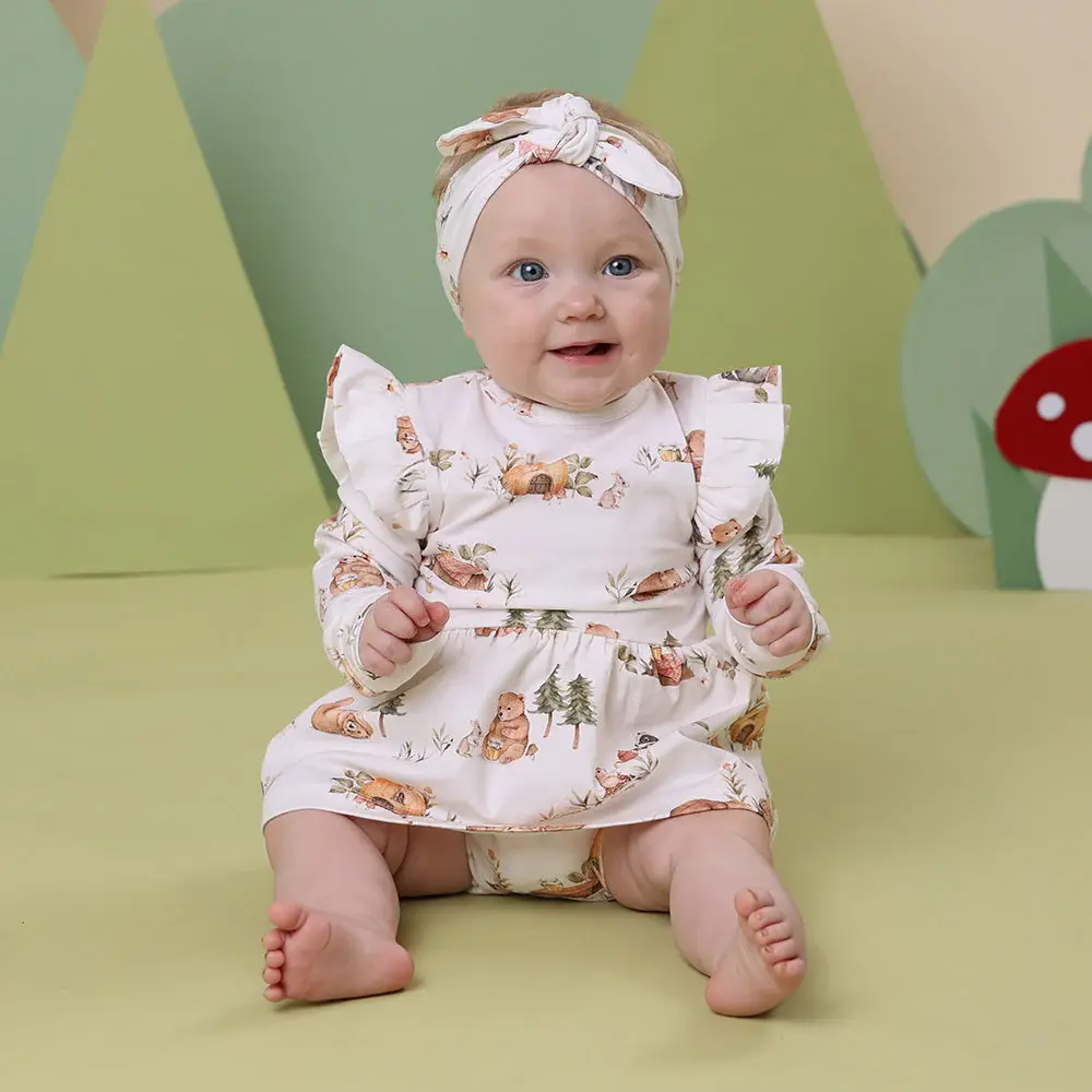 Snuggle Hunny Kids Snuggle Hunny Bears Long Sleeve Organic Dress