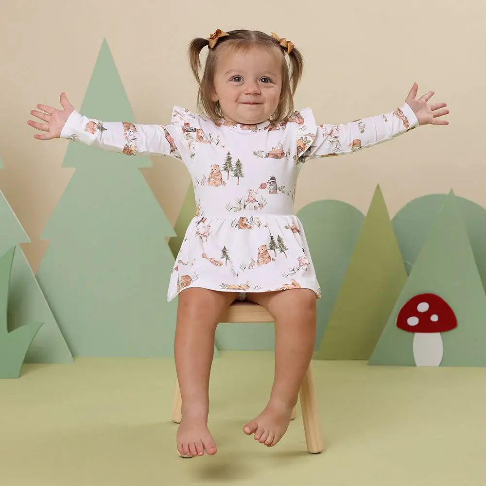 Snuggle Hunny Kids Snuggle Hunny Bears Long Sleeve Organic Dress