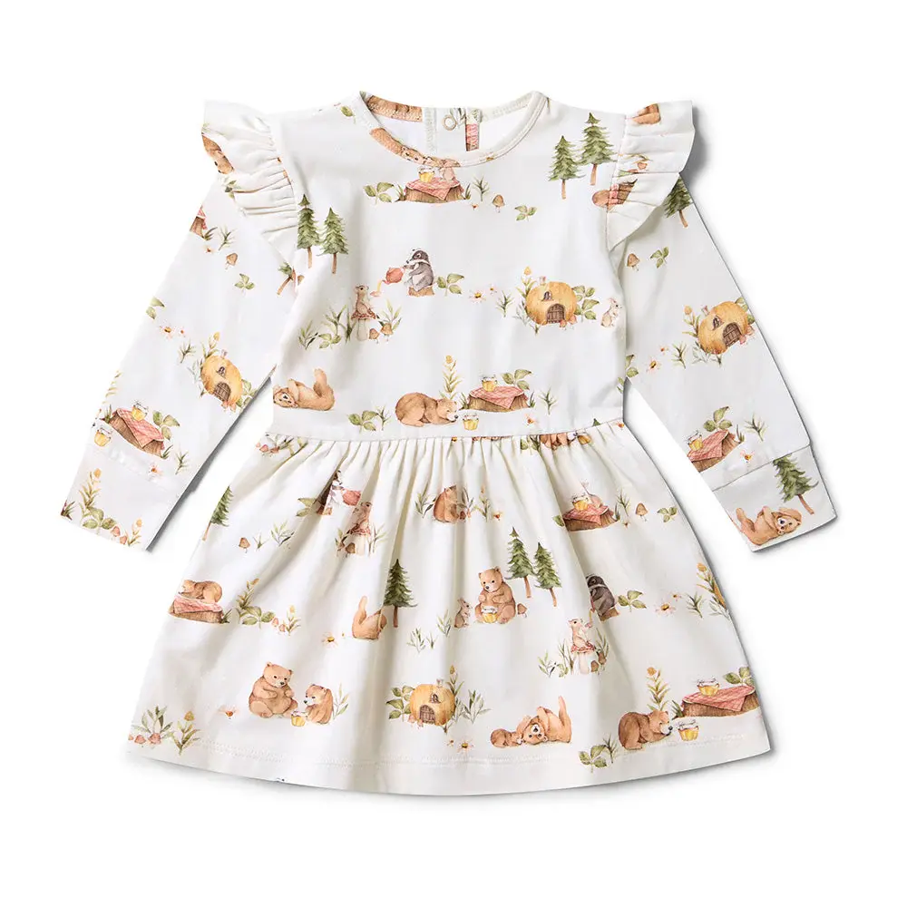 Snuggle Hunny Kids Snuggle Hunny Bears Long Sleeve Organic Dress