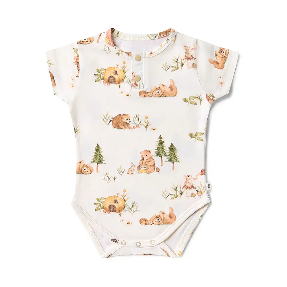 Snuggle Hunny Kids Snuggle Hunny Bears Short Sleeve Organic Bodysuit