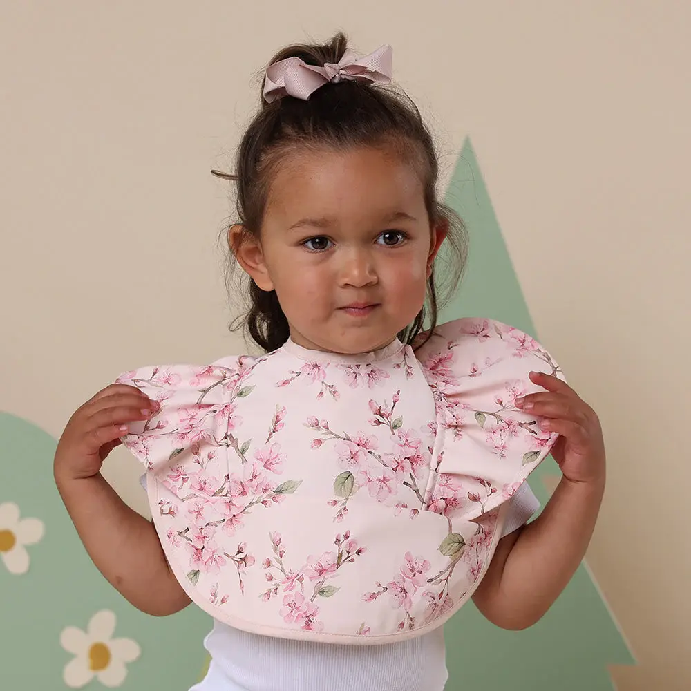 Snuggle Hunny Kids Snuggle Hunny Cherry Blossom Frill Snuggle Bib