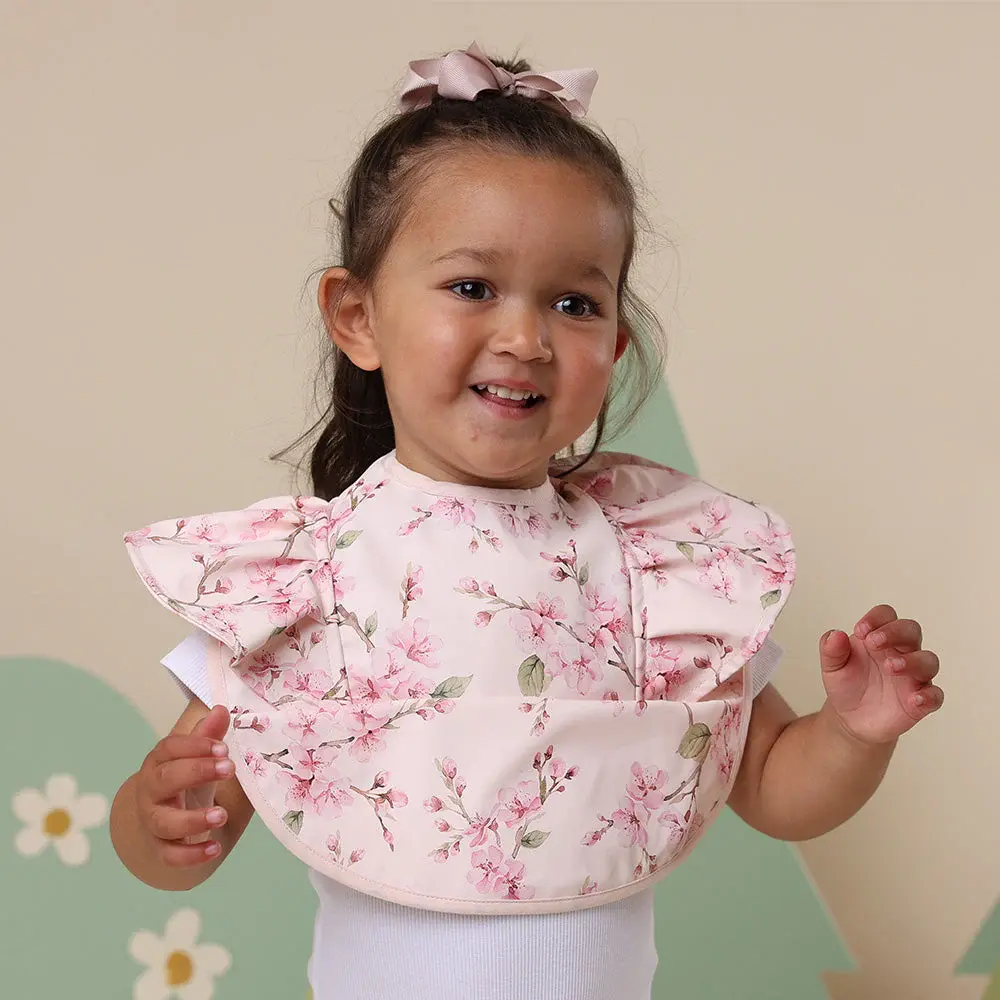 Snuggle Hunny Kids Snuggle Hunny Cherry Blossom Frill Snuggle Bib
