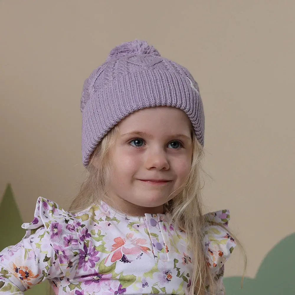 Snuggle Hunny Kids Snuggle Hunny Lavender Organic Baby Knit Beanie - S