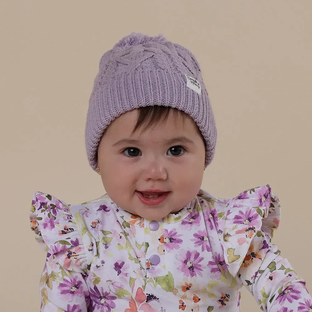 Snuggle Hunny Kids Snuggle Hunny Lavender Organic Baby Knit Beanie - S