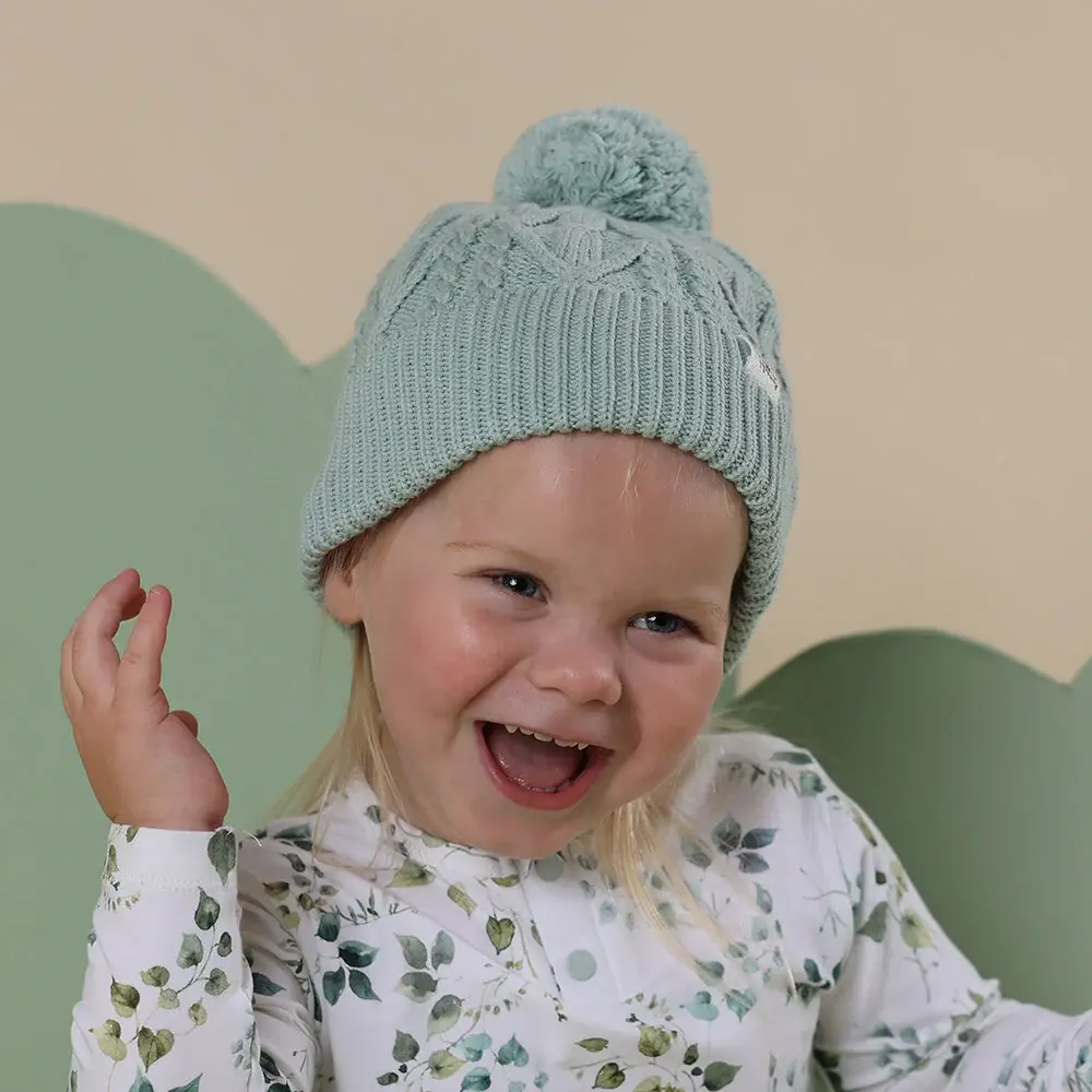 Snuggle Hunny Kids Snuggle Hunny Sage Organic Baby Knit Beanie - S (0-3m)