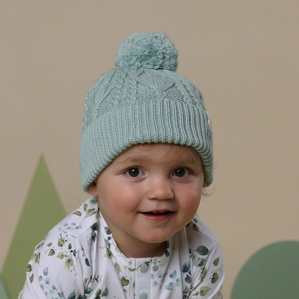 Snuggle Hunny Kids Snuggle Hunny Sage Organic Baby Knit Beanie - S (0-3m)