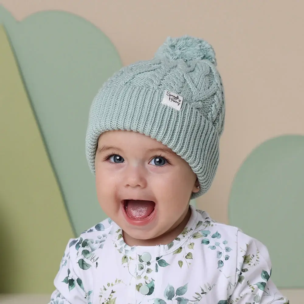 Snuggle Hunny Kids Snuggle Hunny Sage Organic Baby Knit Beanie - S (0-3m)