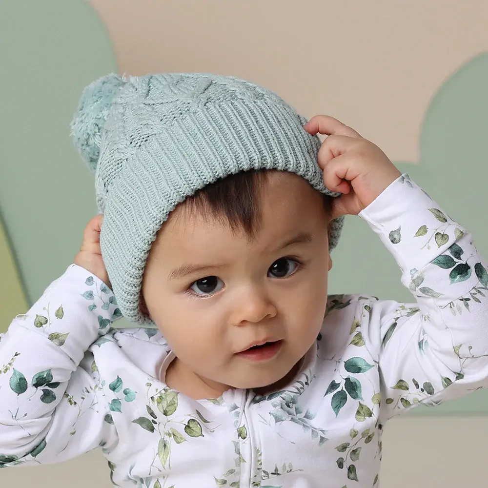Snuggle Hunny Kids Snuggle Hunny Sage Organic Baby Knit Beanie - S (0-3m)