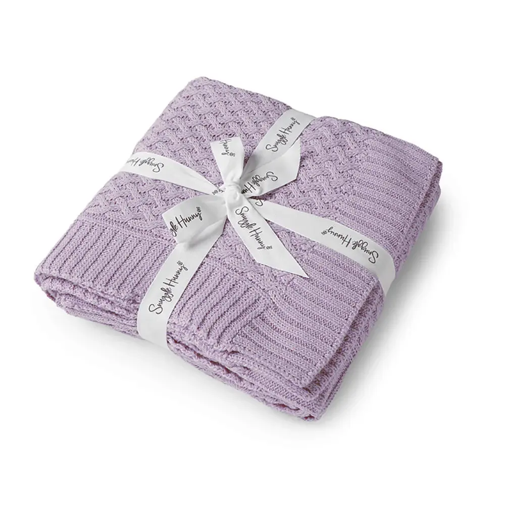 Snuggle Hunny Kids Snuggle Hunny Lavender Diamond Knit Organic Baby Blanket