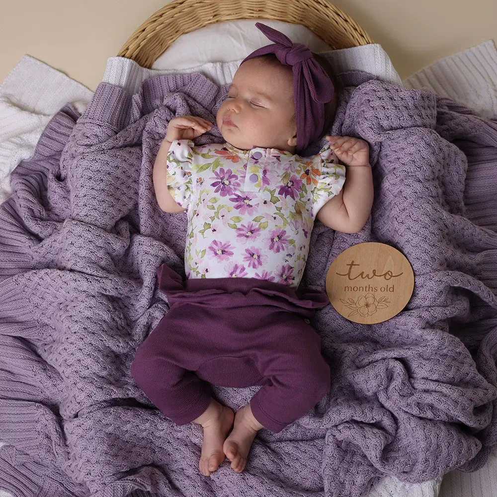 Snuggle Hunny Kids Snuggle Hunny Lavender Diamond Knit Organic Baby Blanket