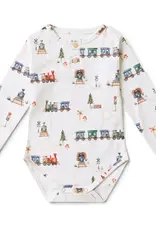 Snuggle Hunny Kids Snuggle Hunny Trains Long Sleeve Organic Bodysuit