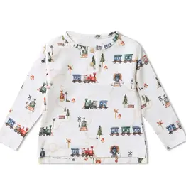 Snuggle Hunny Kids Snuggle Hunny Trains Organic Long Sleeve Top