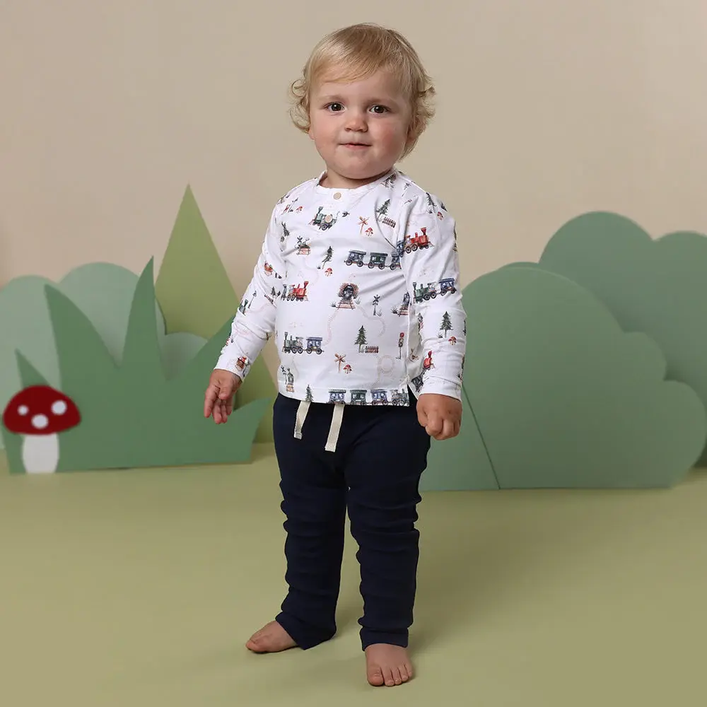 Snuggle Hunny Kids Snuggle Hunny Trains Organic Long Sleeve Top