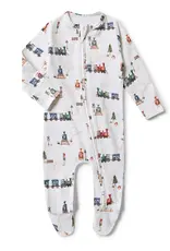 Snuggle Hunny Kids Snuggle Hunny Trains Organic Snuggle Sleepsuit Zip Footie