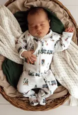 Snuggle Hunny Kids Snuggle Hunny Trains Organic Snuggle Sleepsuit Zip Footie