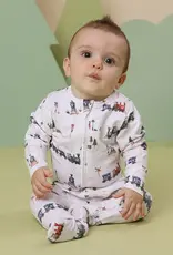 Snuggle Hunny Kids Snuggle Hunny Trains Organic Snuggle Sleepsuit Zip Footie