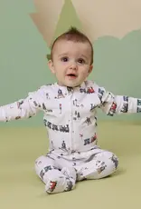 Snuggle Hunny Kids Snuggle Hunny Trains Organic Snuggle Sleepsuit Zip Footie