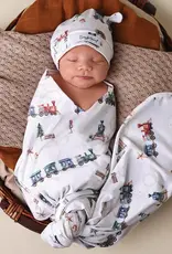 Snuggle Hunny Kids Snuggle Hunny Trains Organic Jersey Wrap & Beanie Set