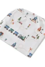 Snuggle Hunny Kids Snuggle Hunny Trains Organic Jersey Wrap & Beanie Set