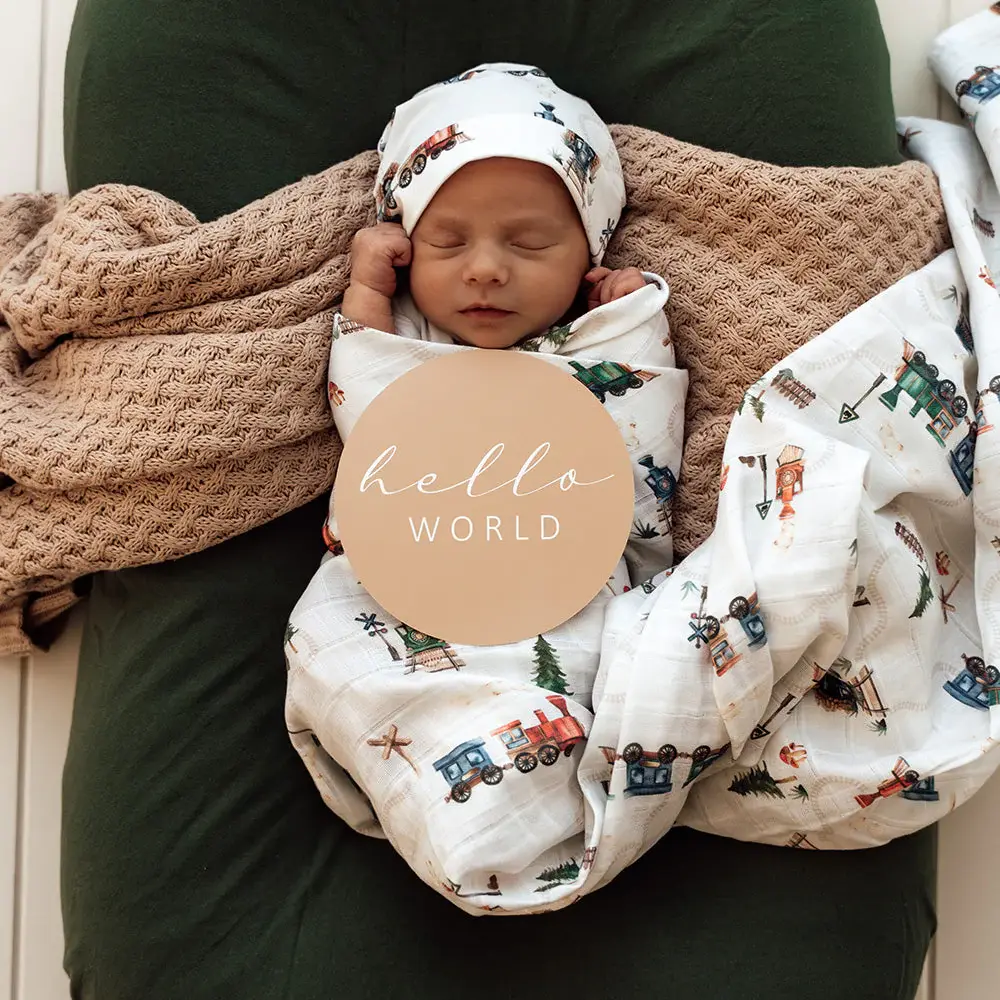 Snuggle Hunny Kids Snuggle Hunny Trains Organic Muslin Wrap