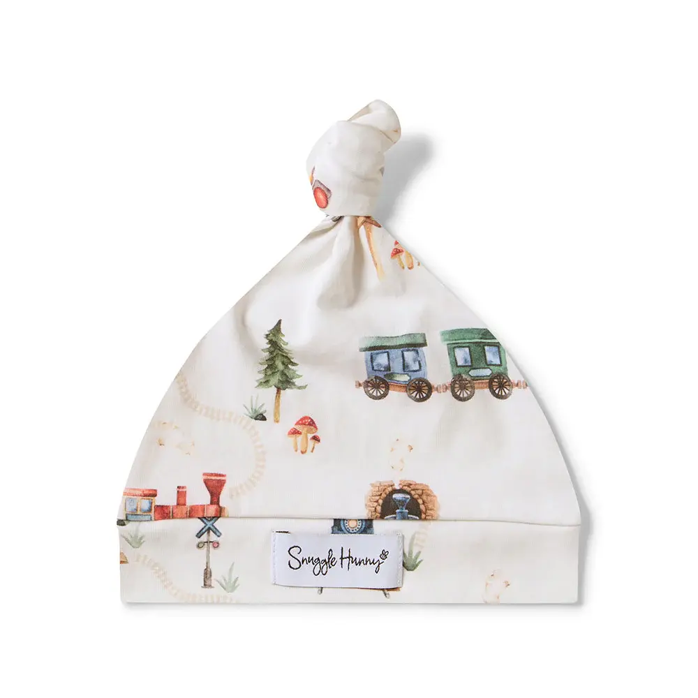 Snuggle Hunny Kids Snuggle Hunny Trains Organic Knotted Beanie