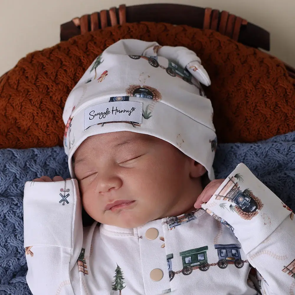 Snuggle Hunny Kids Snuggle Hunny Trains Organic Knotted Beanie
