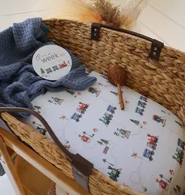 Snuggle Hunny Kids Snuggle Hunny Trains Organic Bassinet Sheet / Change Pad Cover