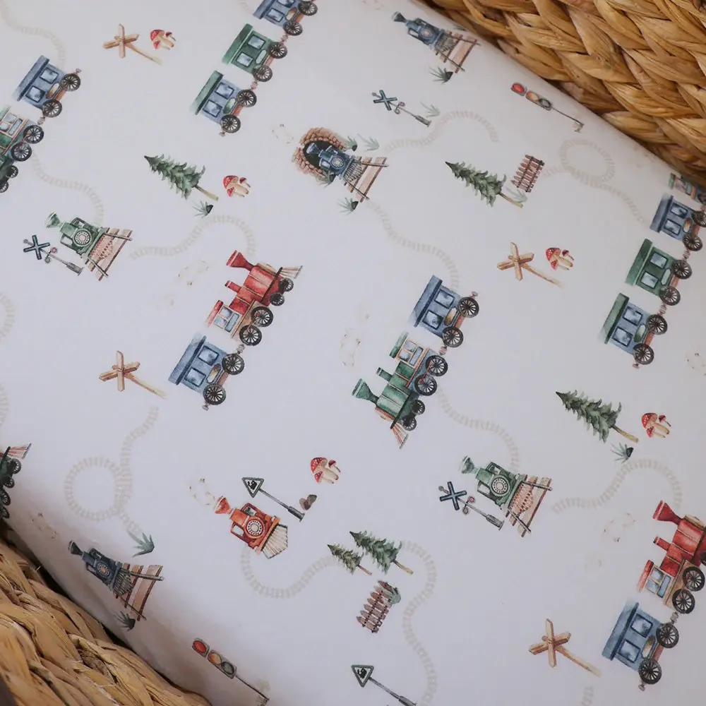 Snuggle Hunny Kids Snuggle Hunny Trains Organic Bassinet Sheet / Change Pad Cover