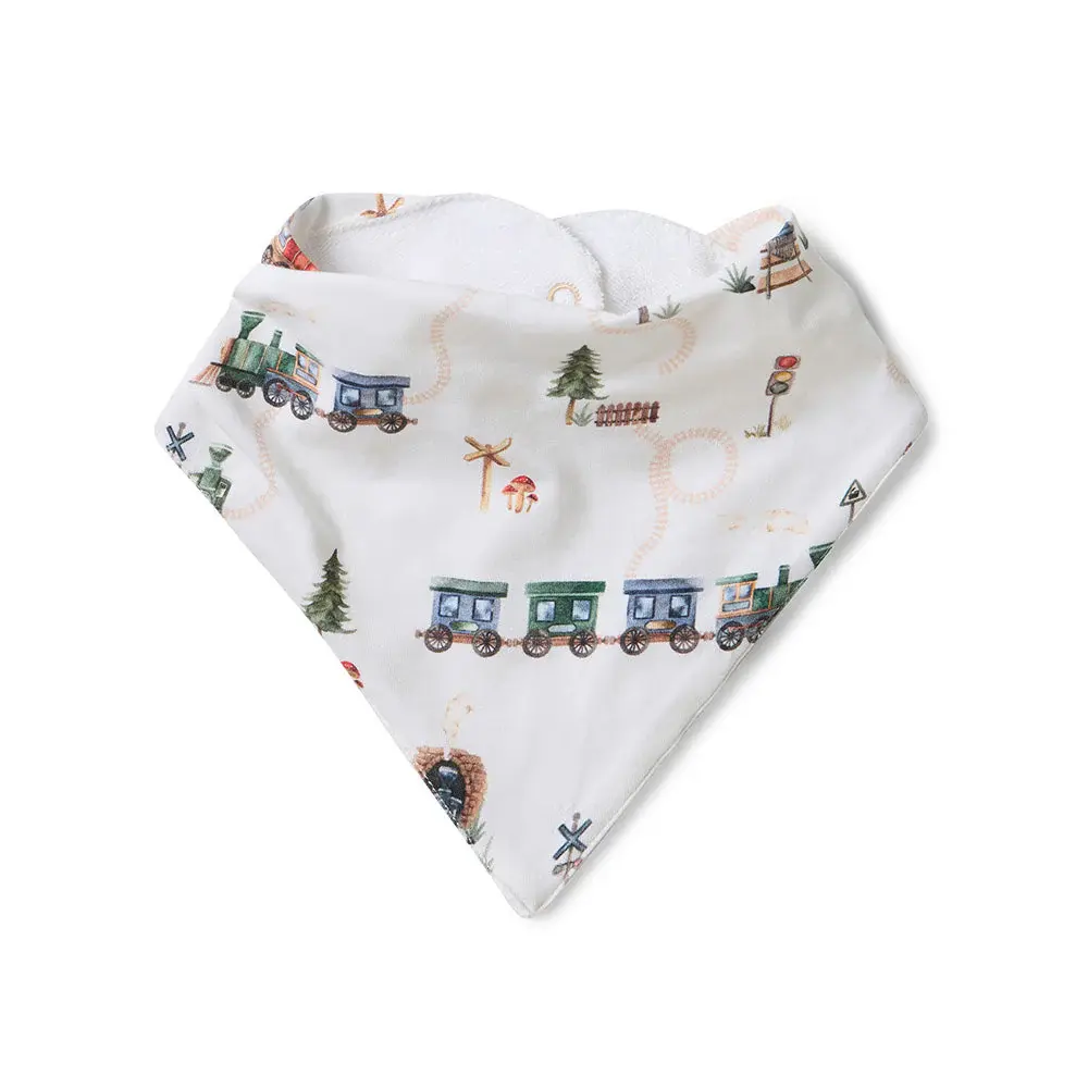 Snuggle Hunny Kids Snuggle Hunny Trains Organic Dribble Bib