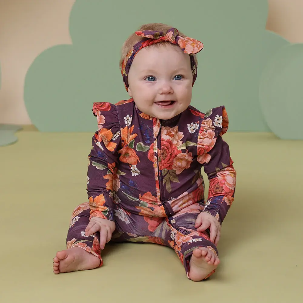 Snuggle Hunny Kids Snuggle Hunny Sienna Organic Snugglesuit Convertible Romper with Frill