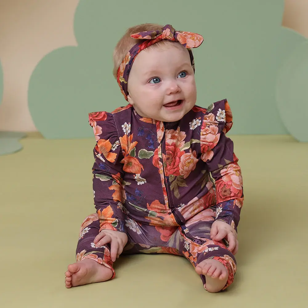 Snuggle Hunny Kids Snuggle Hunny Sienna Organic Snugglesuit Convertible Romper with Frill