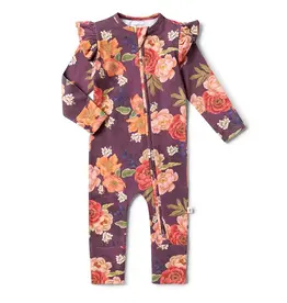 Snuggle Hunny Kids Snuggle Hunny Sienna Organic Snugglesuit Convertible Romper with Frill