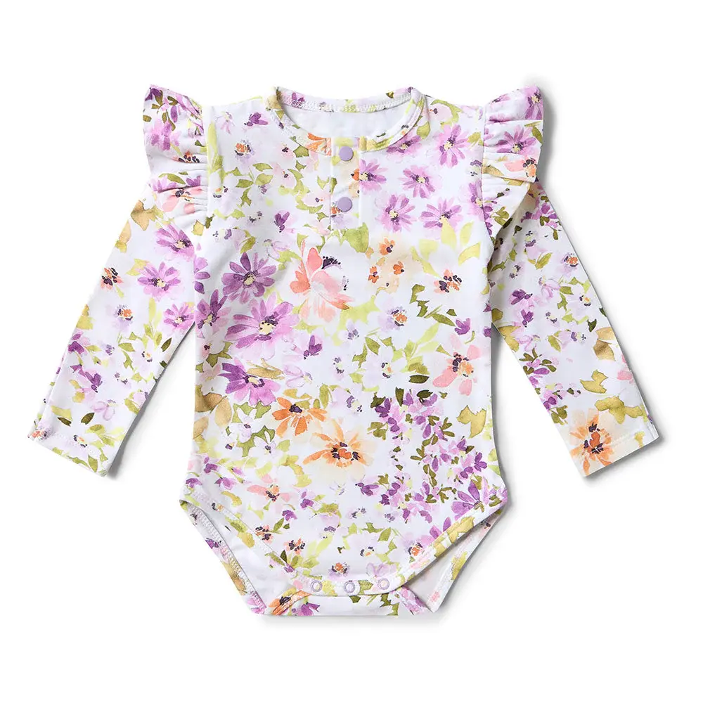 Snuggle Hunny Kids Snuggle Hunny Isla Long Sleeve Organic Bodysuit with Frill