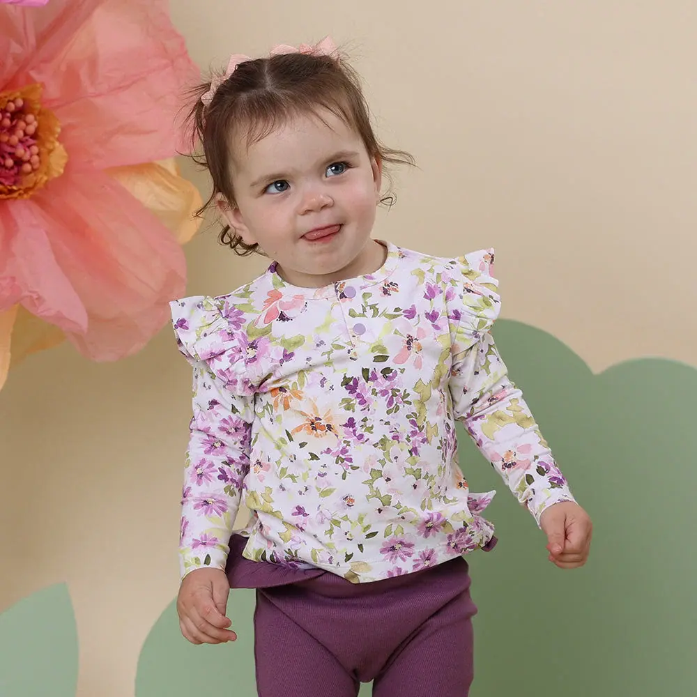 Snuggle Hunny Kids Snuggle Hunny Isla Organic Long Sleeve Top with Frill