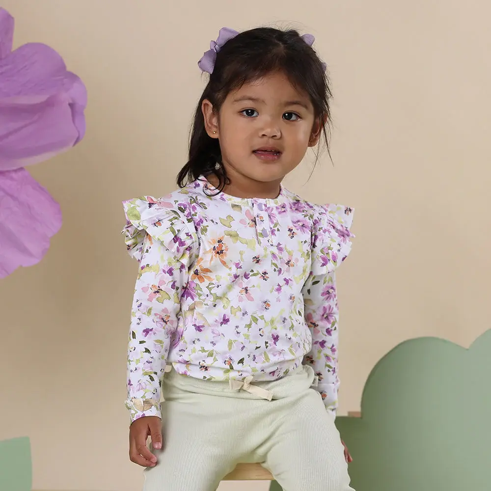 Snuggle Hunny Kids Snuggle Hunny Isla Organic Long Sleeve Top with Frill