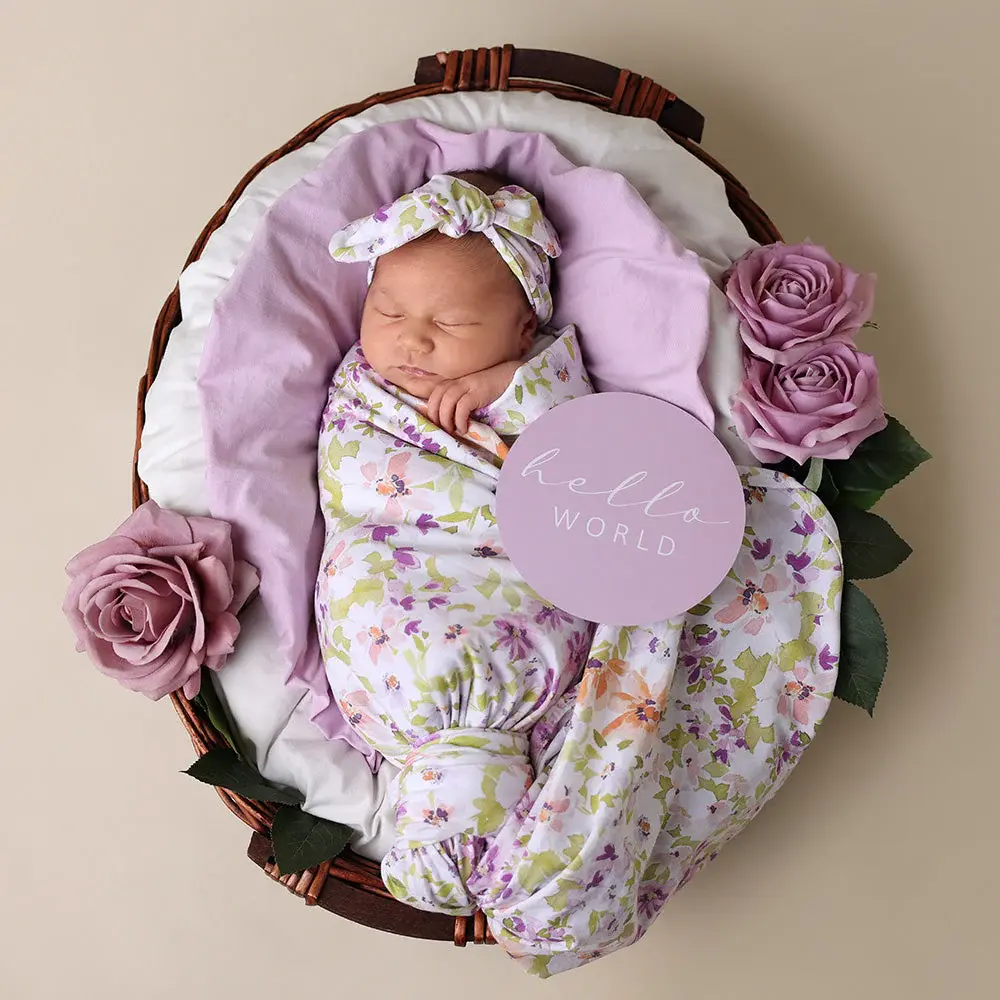 Snuggle Hunny Kids Snuggle Hunny Isla Organic Jersey Wrap & Topknot Set