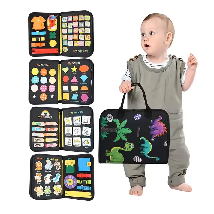 Bub2Kids Bub2Kids Felt Book Busy Board Montessori Book - Dinosaur