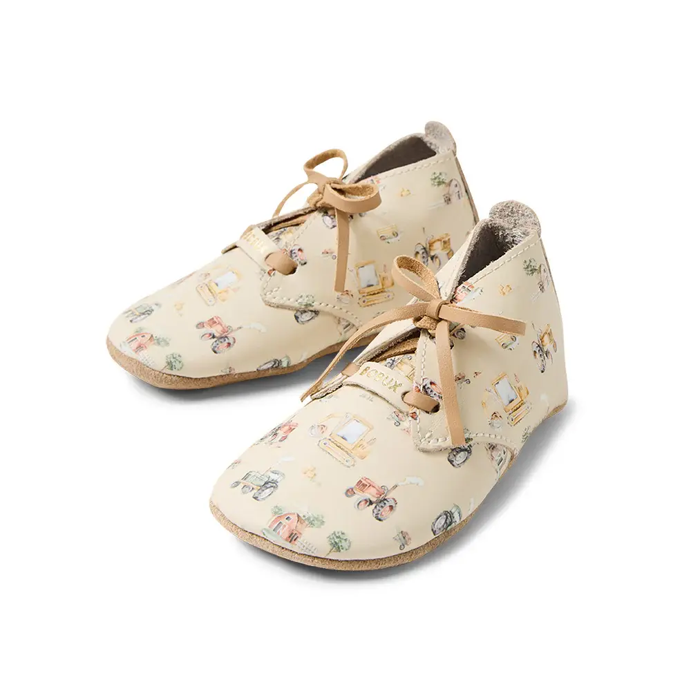 Snuggle Hunny Kids Bobux X Snuggle Hunny Diggers & Tractors Lace Up Shoes