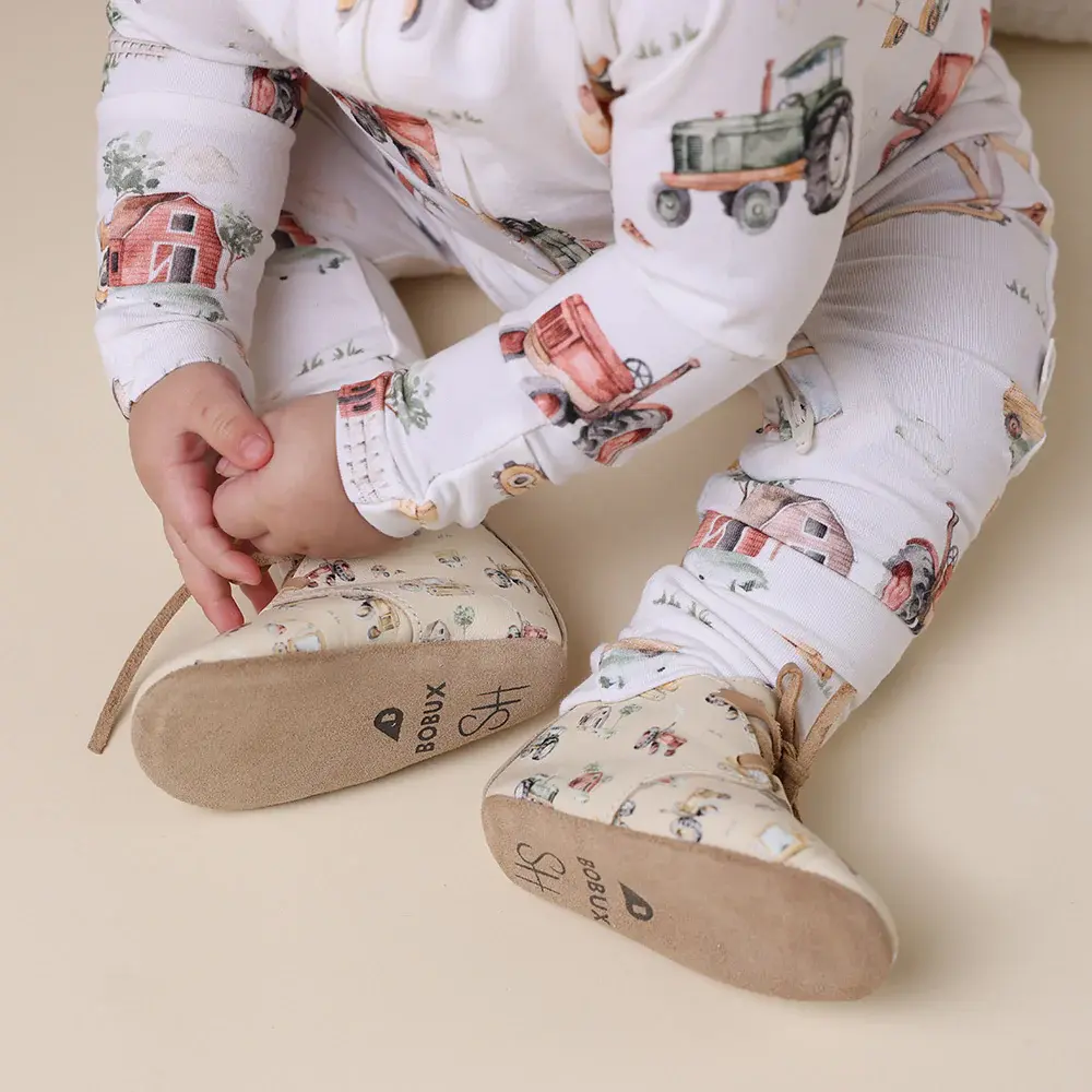 Snuggle Hunny Kids Bobux X Snuggle Hunny Diggers & Tractors Lace Up Shoes