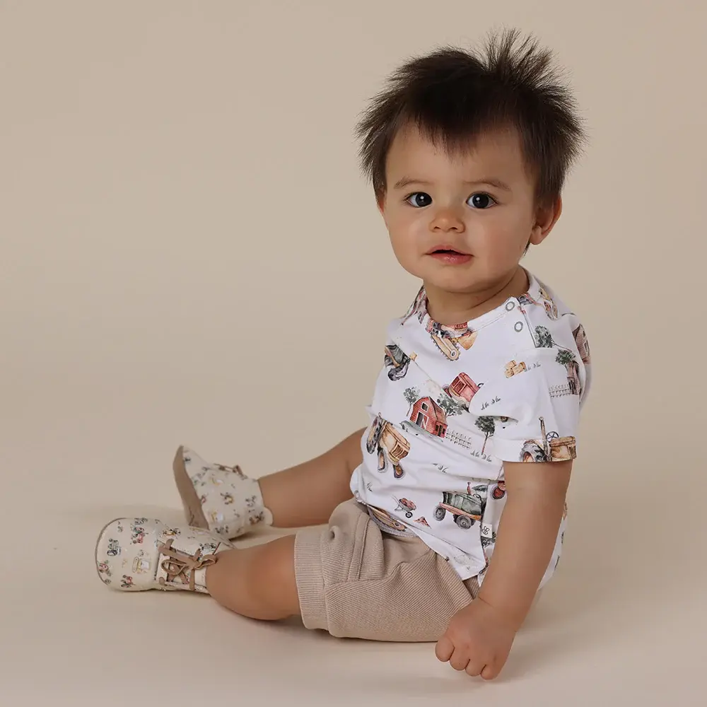 Snuggle Hunny Kids Bobux X Snuggle Hunny Diggers & Tractors Lace Up Shoes