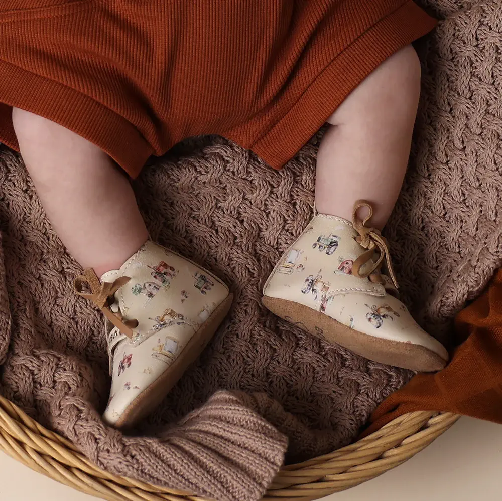 Snuggle Hunny Kids Bobux X Snuggle Hunny Diggers & Tractors Lace Up Shoes