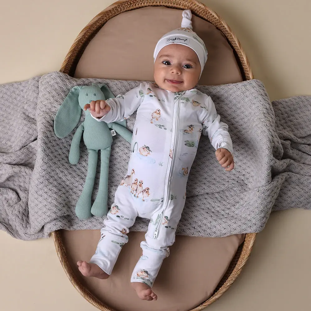 Snuggle Hunny Kids Snuggle Hunny Duck Pond Organic Snugglesuit Convertible Romper