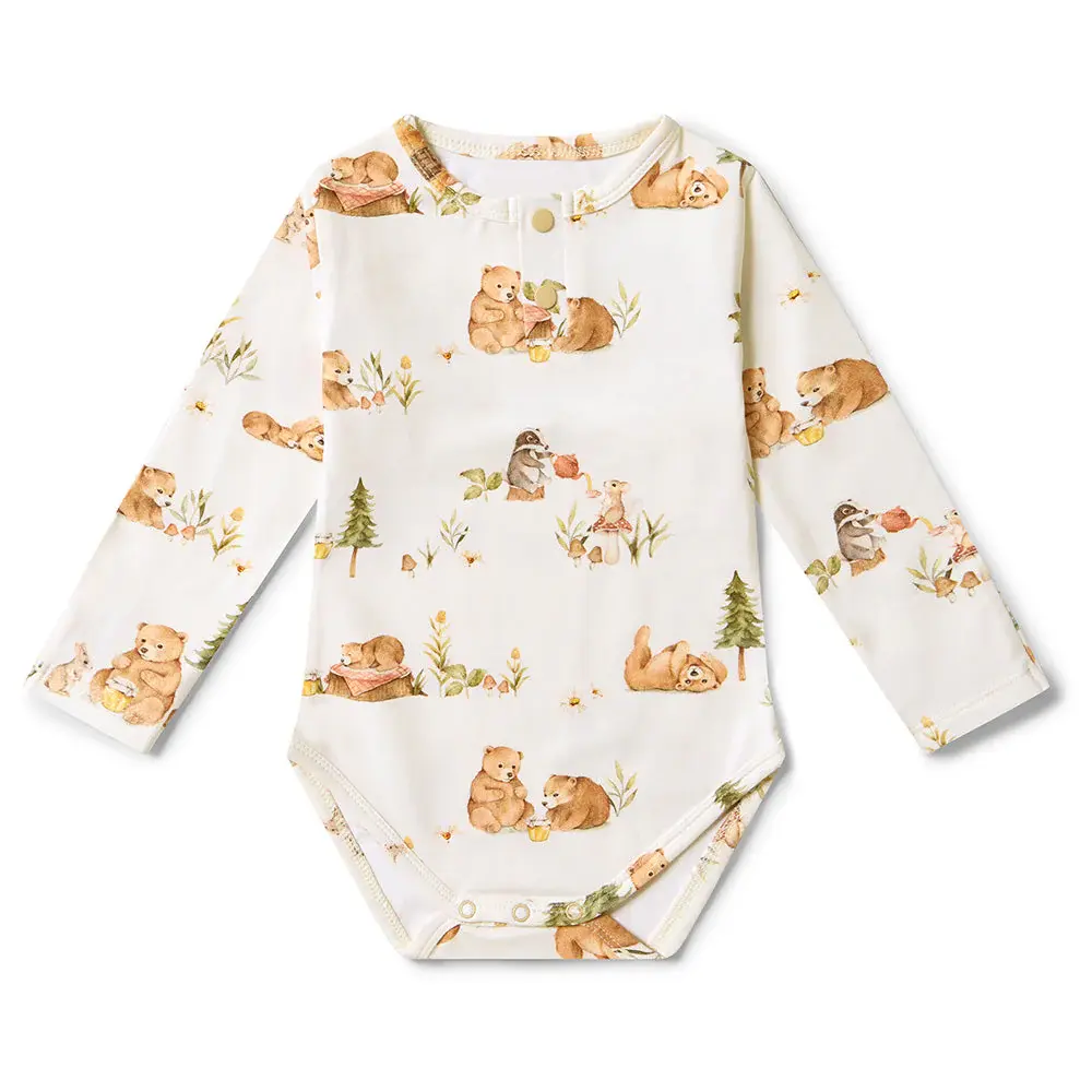 Snuggle Hunny Kids Snuggle Hunny Bears Long Sleeve Organic Bodysuit